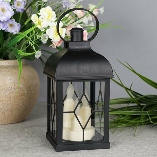 Светильник фонарь настольный 21 х 11 х 11 см черный 998₽