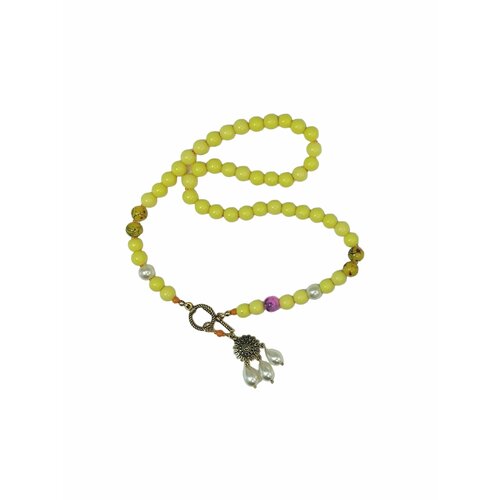 Колье Piperita, длина 60 см, желтый, золотой