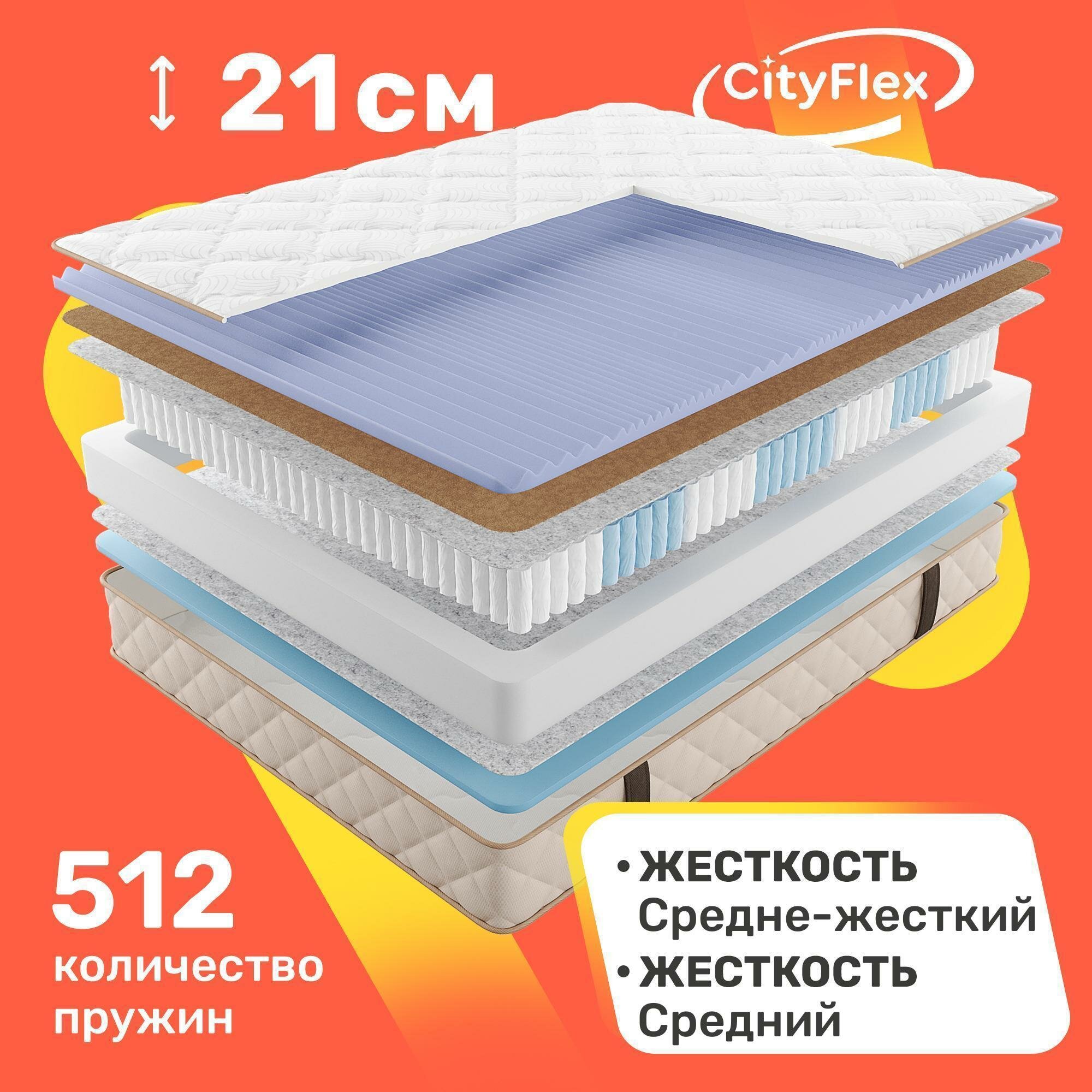 Матрас с независимыми пружинами CityFlex Kotto 60x120