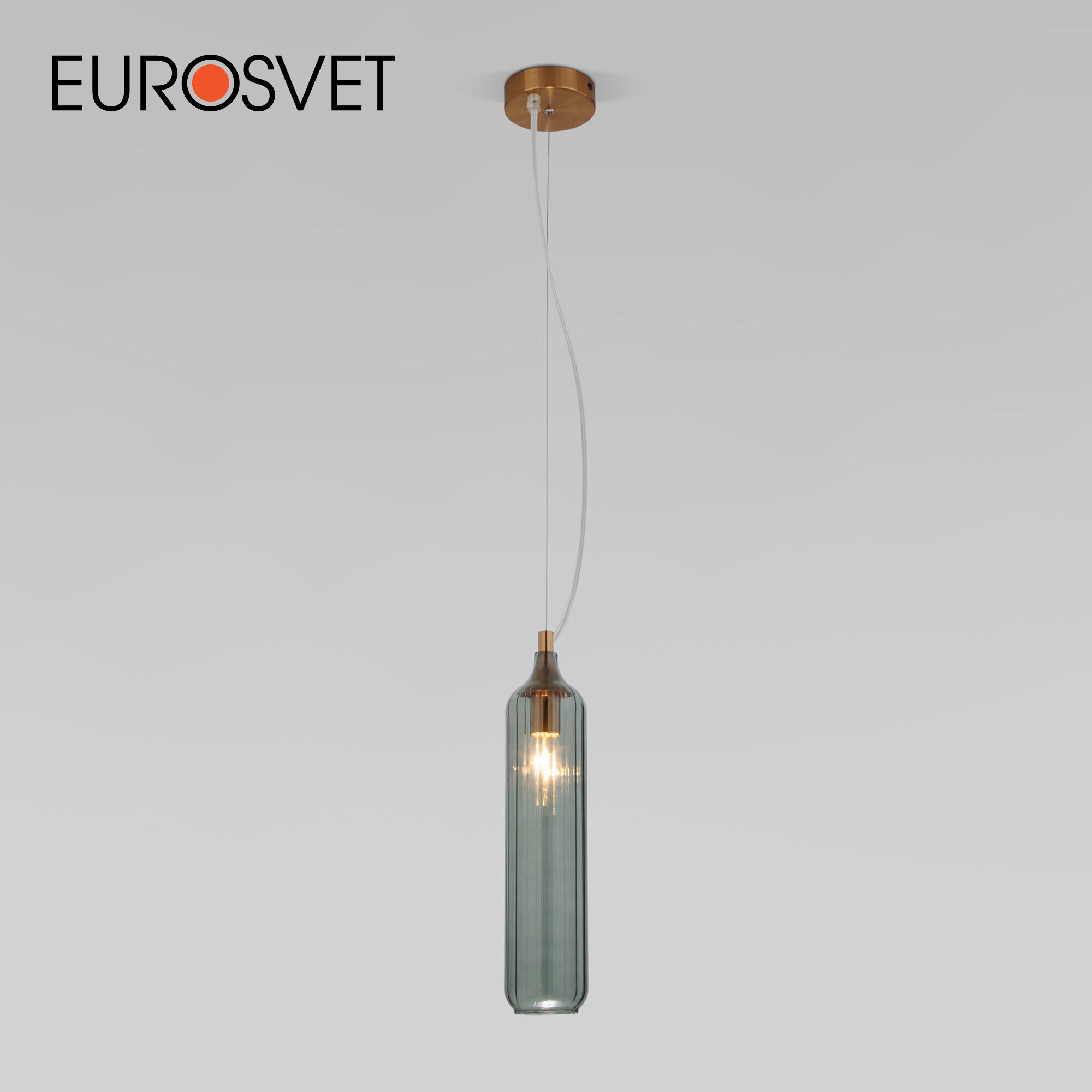 Подвесной светильник со стеклянным плафоном Eurosvet Siesta 50252/1, E14, 60 Вт, синий