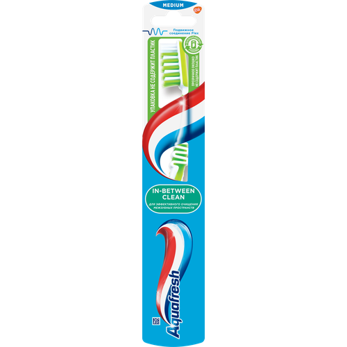 Зубная щетка Aquafresh In-between Clean для очищения зубов и межзубных промежутков средней жесткости в ассортименте 600₽