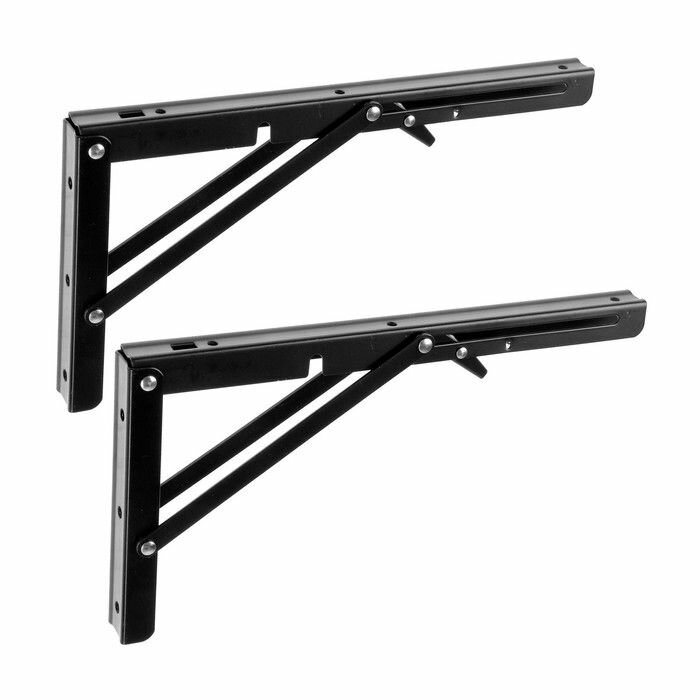 Кронштейн складной для столов и полок тундра K001 2 шт длина 300 мм сталь цвет черный