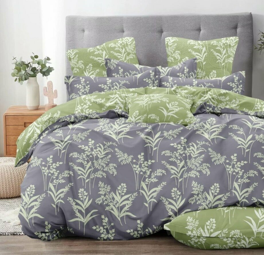 фото Постельное бельё, "Denvol" 2,0-х спальный-Сатин пододеяльник 180х220 на молнии, простыня на резинке 160х200(+25), 2 наволочки 70х70, белый, черный