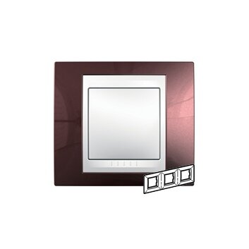 Schneider Electric UNICA Хамелеон Терракотовый/бел Рамка 3-ая гориз. MGU6.006.851