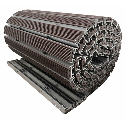 Алюминиевая грязезащитная решетка для мест повышенной проходимости Status-Prof, 420х490х25мм, коричневая