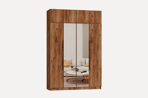 Изображение товара Шкаф Гюнтер 4 1600-520-2200 наполнение белье/платье/белье цвет дуб крафт табачный