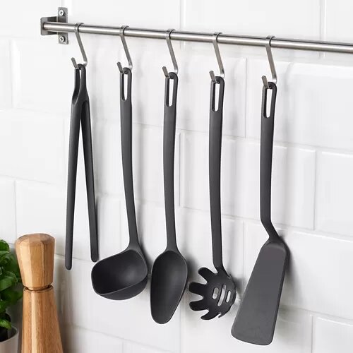 Картинки Набор кухонной утвари, 5 предметов, серый. Икеа Фуллэндад, Ikea Fullandad