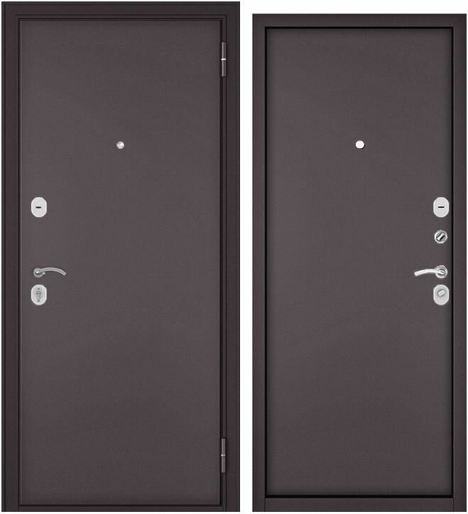 Дверь входная металлическая HOME ECO Шоколад букле-Шоколад букле 860*2050 правая