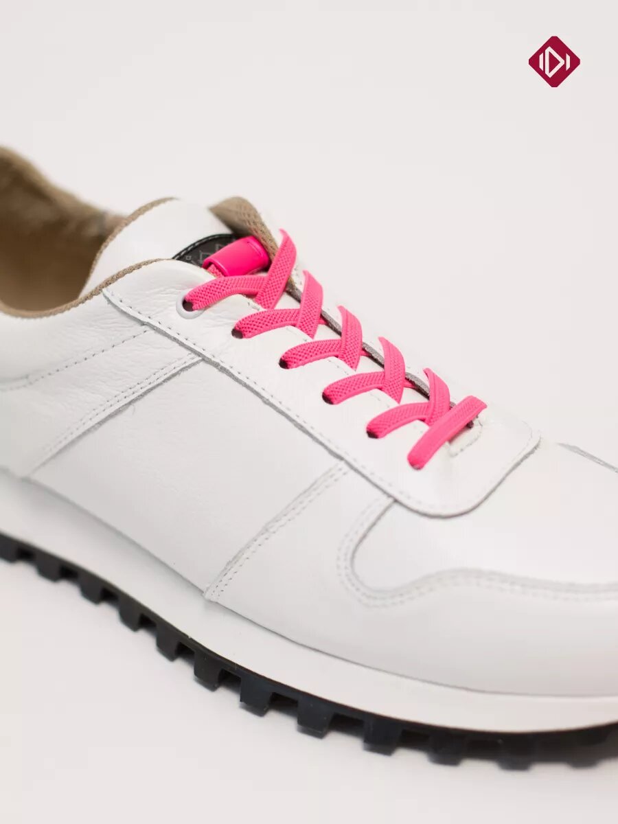 Шнурки IERDI тянущиеся, плоские, винтовая или магнитная застежка, розовые, 110 см — фото 1