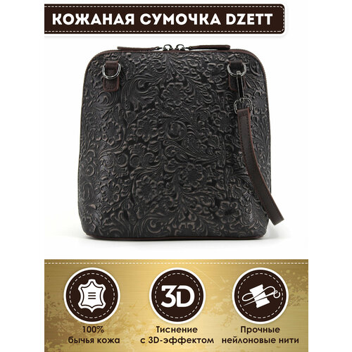 фото Сумка кросс-боди dzett, фактура тиснение, белый, черный