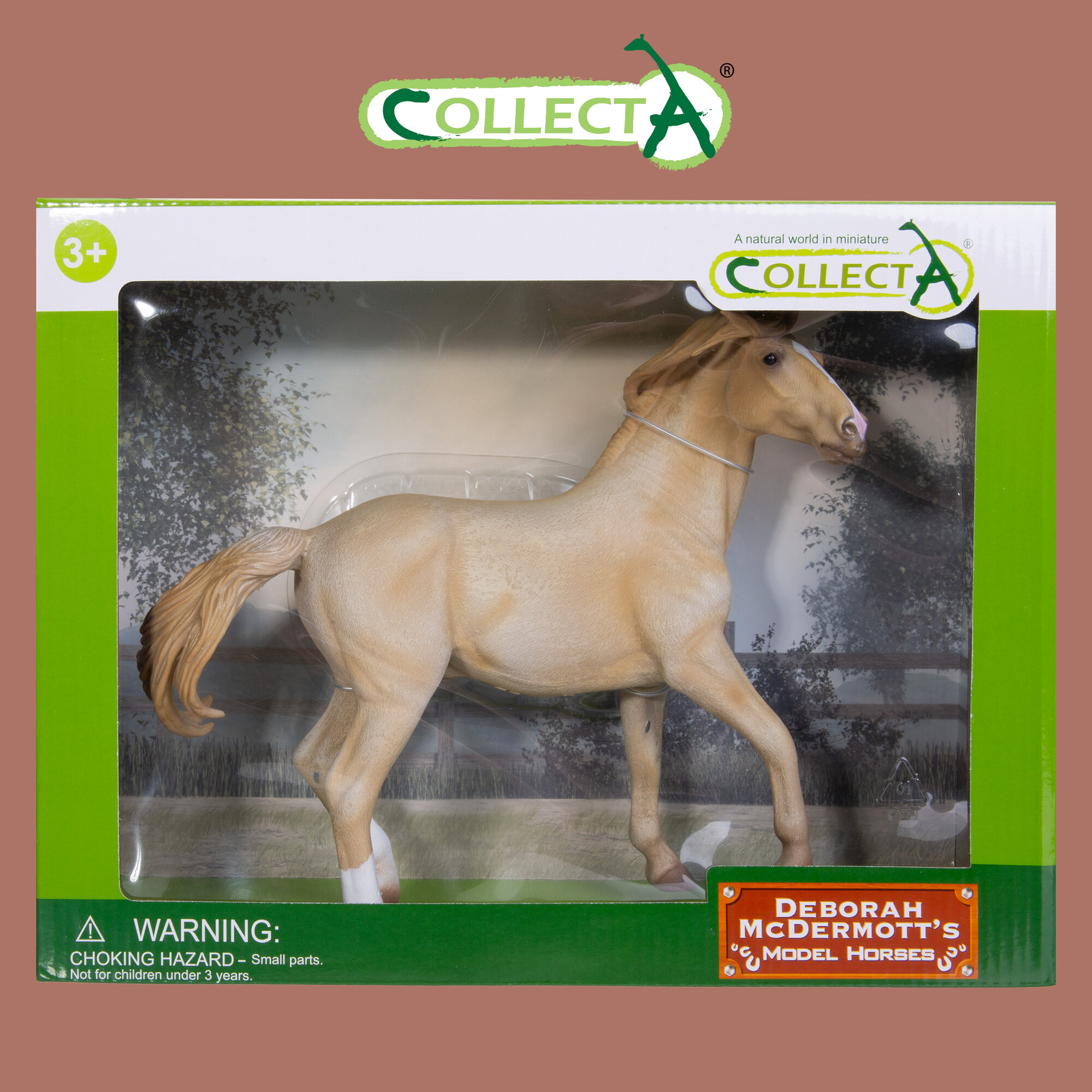 Фигурка животного Collecta Лошадь Жеребец Мустанг светлый Паломино, Deluxe в подарочной упаковке 89807