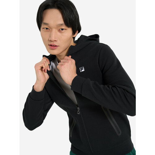 фото Толстовка fila men's essentials hooded knitted jumpers full zip, размер 56-58, , черный
