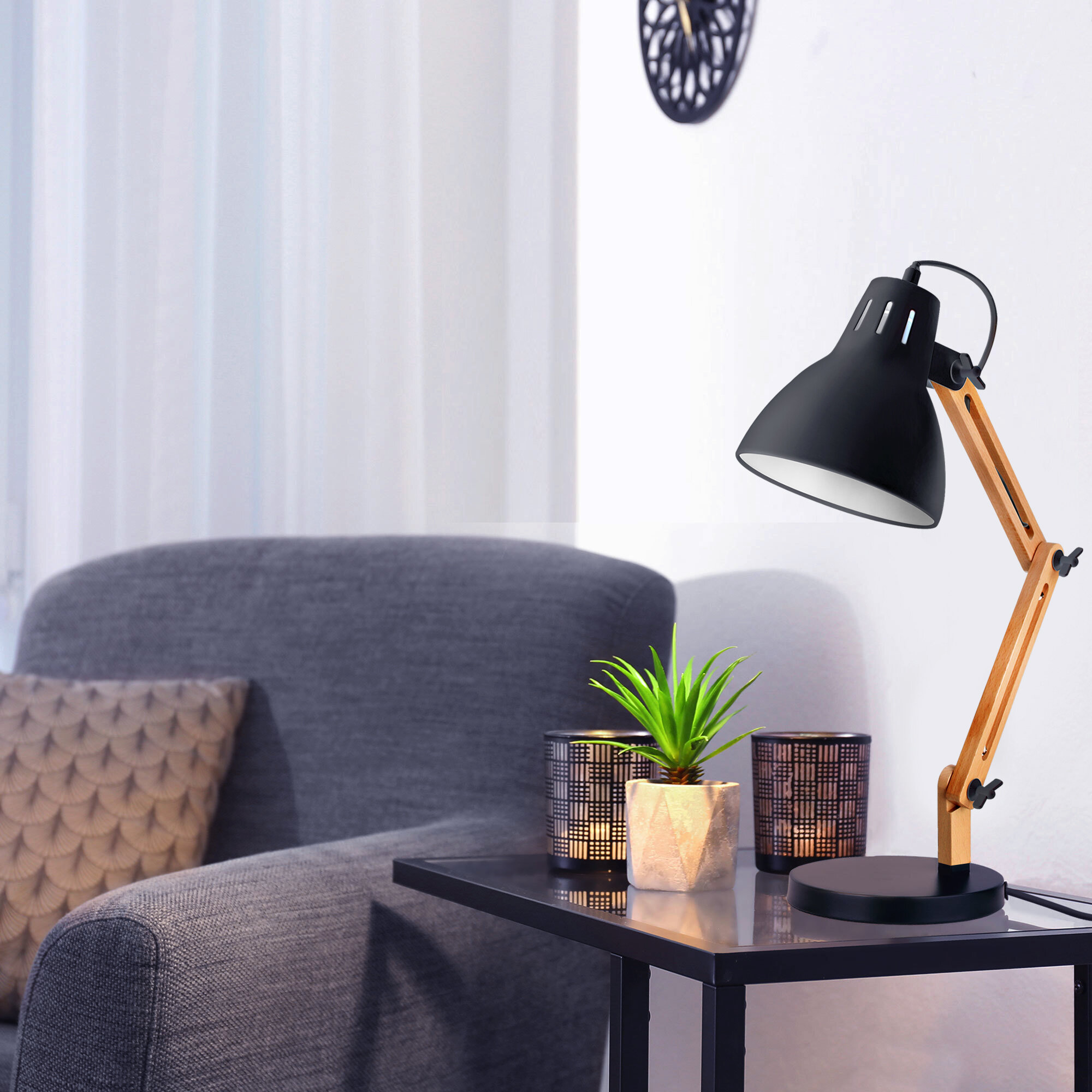 Лампа настольная Camelion KD-355 черная, 230V, мощность 40W, E27 — фото 1