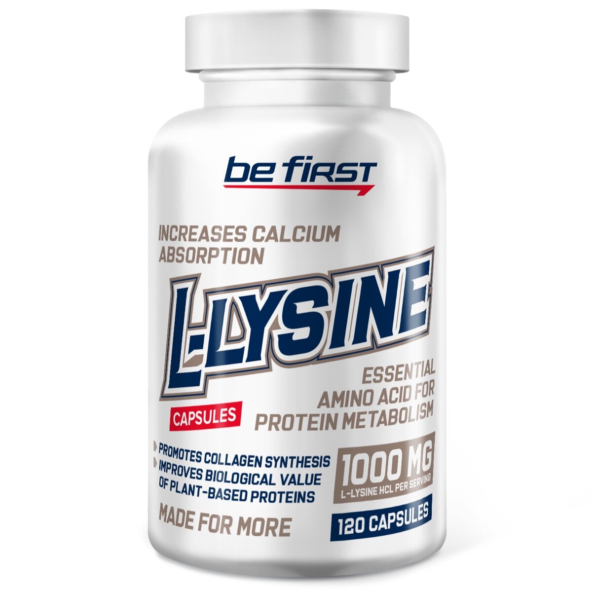 Лизин в капсулах Поддержка иммунной системы L-Lysine 120 капс (Be First)