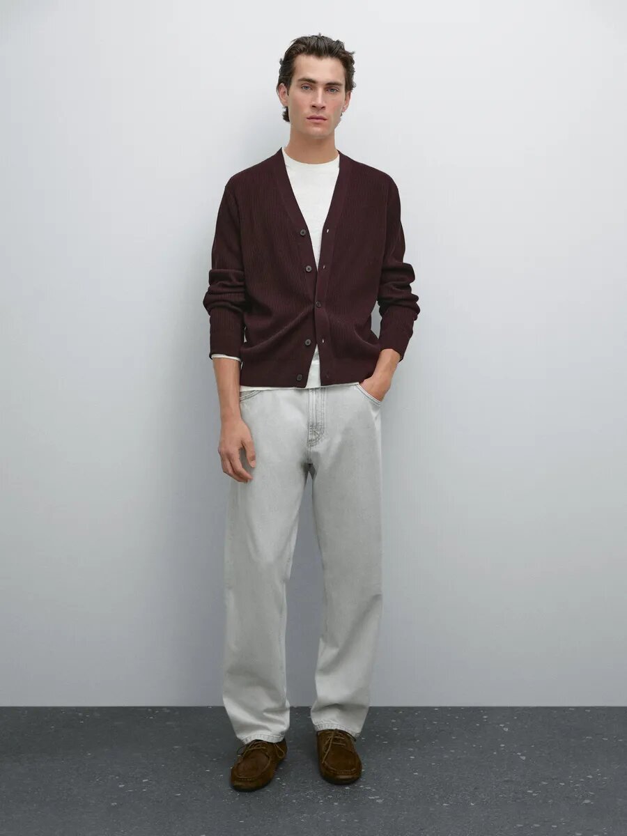 Кардиган Massimo Dutti, размер XL, , красный
