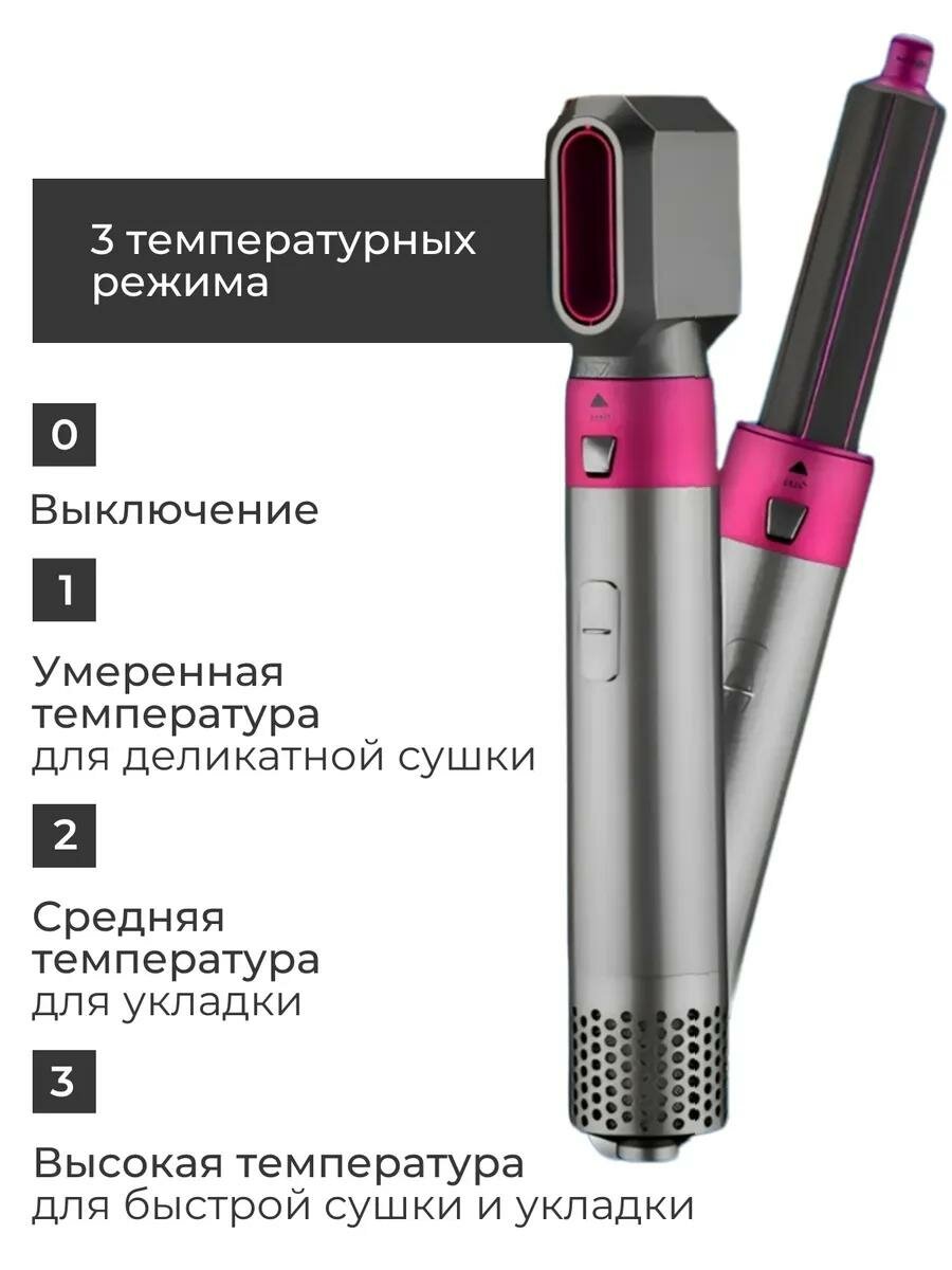 Фен Dyson 5 в 1 для всех типов волос, мультистайлер, плойка, выпрямитель, насадки для завивки и объема, фиолетовый — фото 1