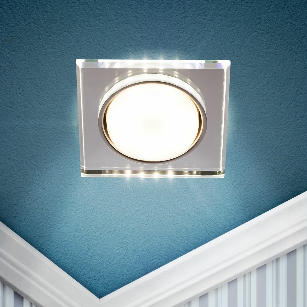 Встраиваемый светильник со светодиодной подсветкой ЭРА DK LD50 MR GX53 зеркальный Б0057472