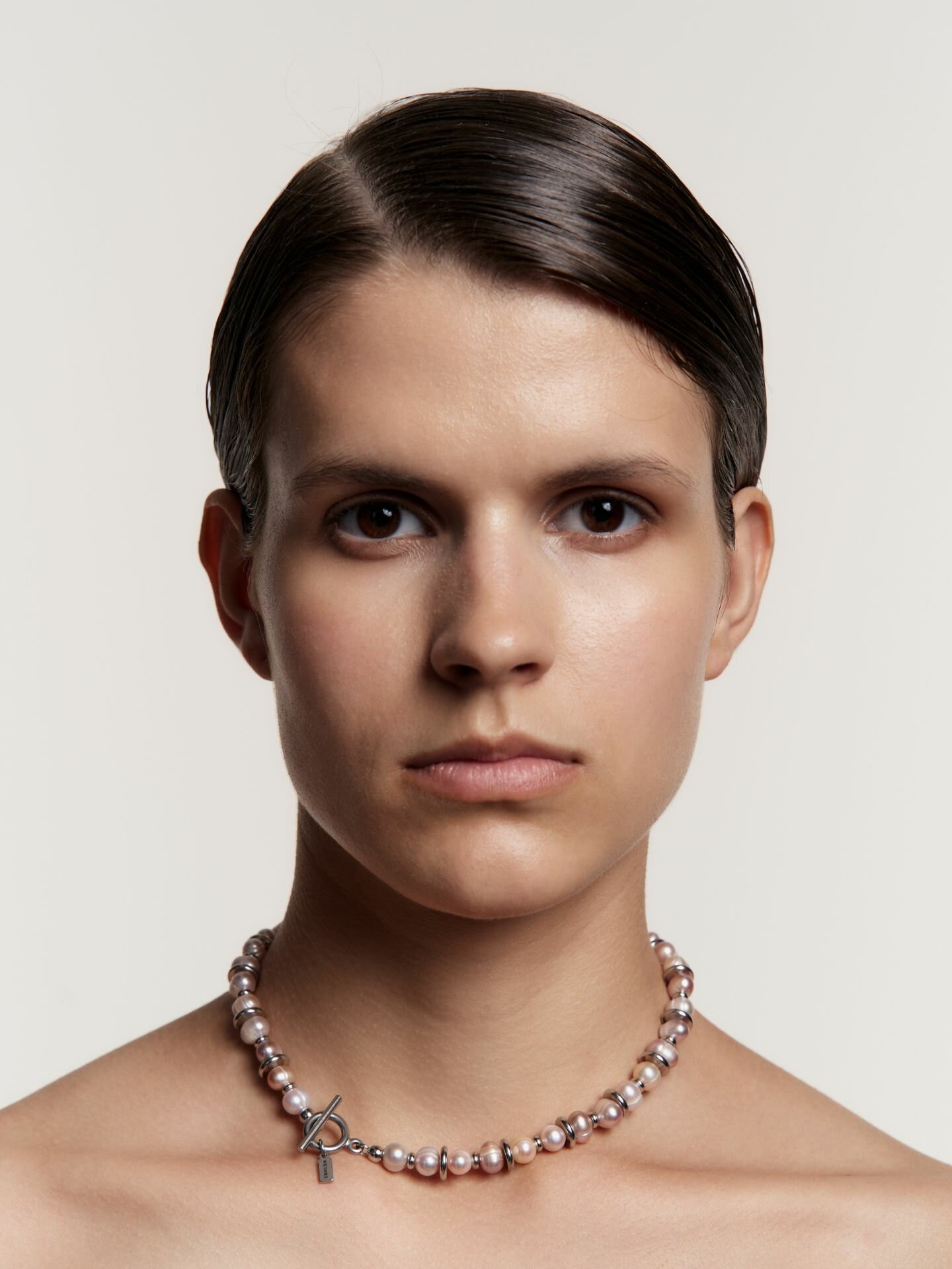 Чокер RESURS, жемчуг пресноводный, длина 41 см, розовый, пыльная роза — фото 1