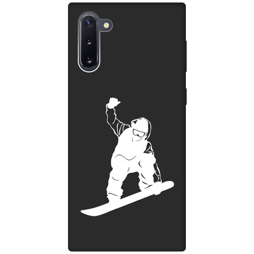 Матовый чехол Snowboarding W для Samsung Galaxy Note 10 / Самсунг Ноут 10 с 3D эффектом черный матовый чехол snowboarding для samsung galaxy note 3 самсунг ноут 3 с эффектом блика черный