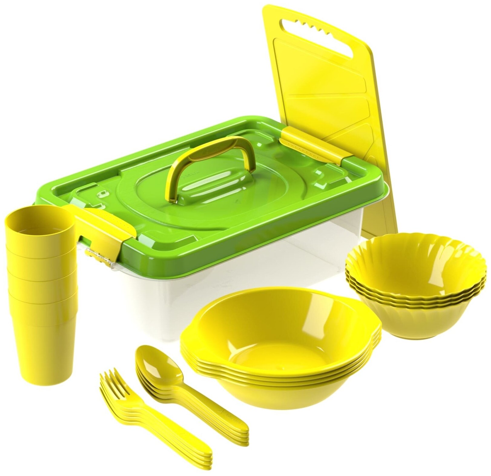 Набор посуды для пикника №3 «В дорогу» (4 персоны, 22 предмета)