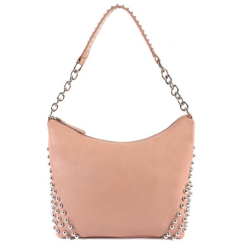 фото Сумка женская/из натуральной кожи/meyninger/а-св-19518/пудровыйл20/модель хобо/с одной ручкой/с плечевым ремешком