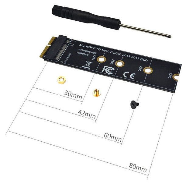 Переходник для SSD NVMe диска MacBook Air 2013-2017, MacBook Pro Retina 2013-2015