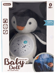 Мягкая игрушка-ночник/комфортер для засыпания с проектором и колыбельными MEBKID Пингвинчик для сна