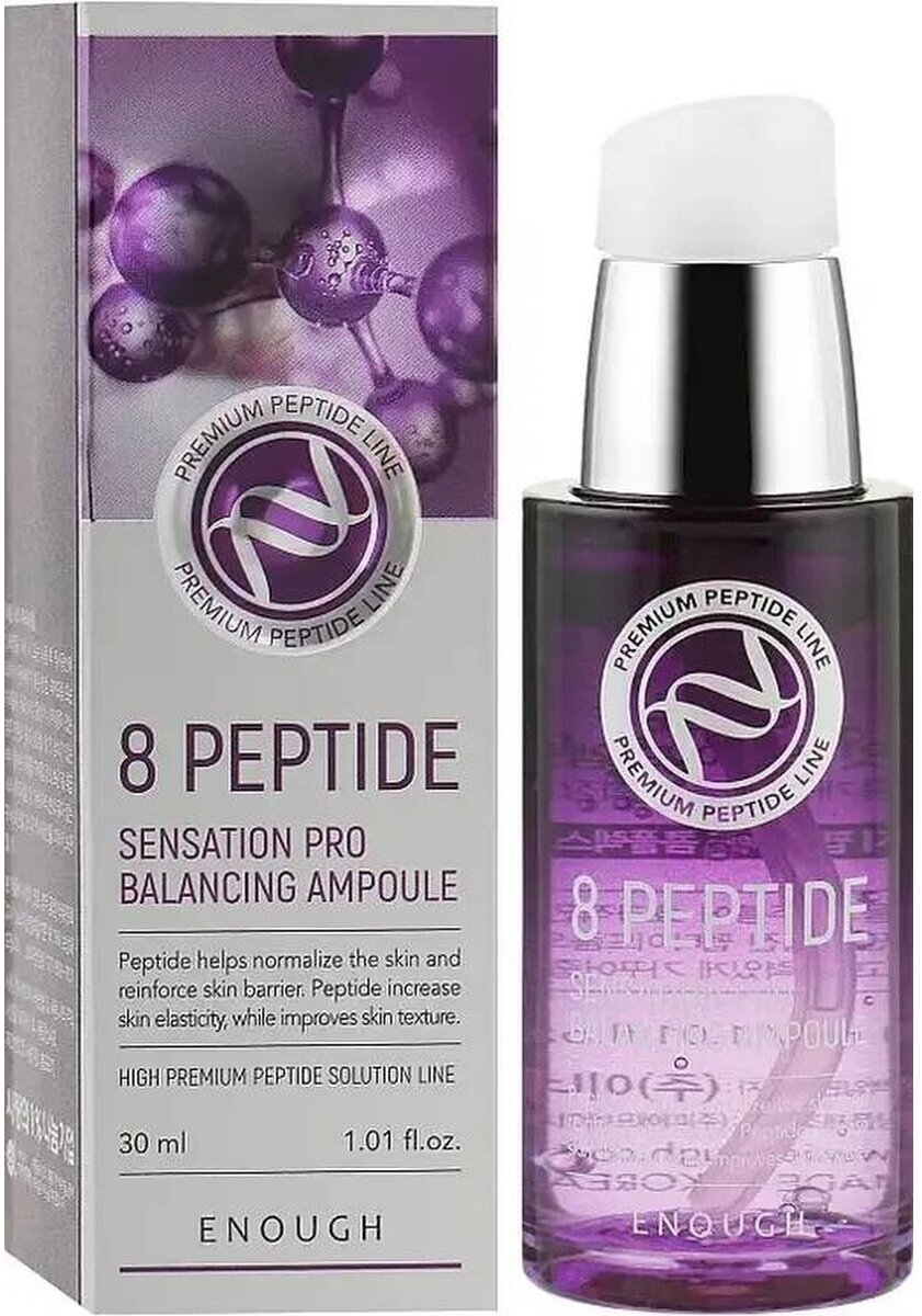 Enough 8 Peptide Sensation Pro Balancing Ampoule Сыворотка для лица с пептидным комплексом, 30 мл