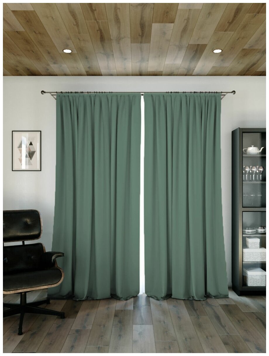 Комплект штор Блэкаут 300 (2 шт по 150) *270 см, ткань Димаут, затемняющие шторы для спальни гостиной кухни детской, светонепроницаемость до 95% - фотография № 2