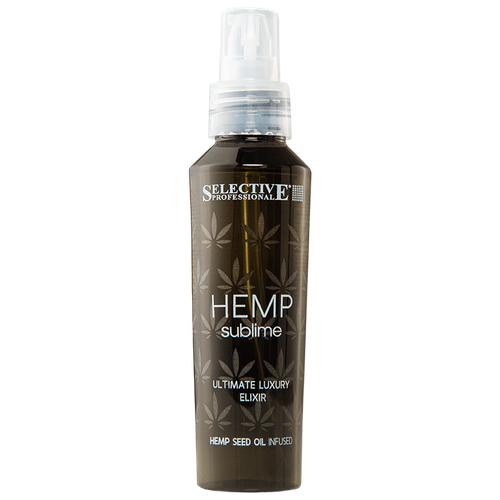 Selective Professional Hemp Sublime Ultimate Luxury Elixir Восстанавливающий эликсир для всех типов волос с маслом конопли, 100 г, 100 мл