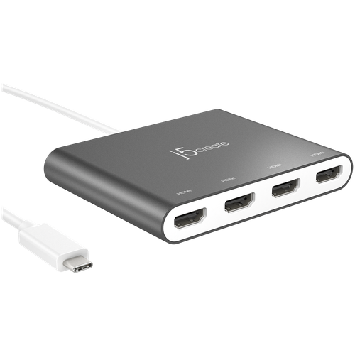 Переходник j5create USB-C на 4 порта HDMI с приложением для Windows