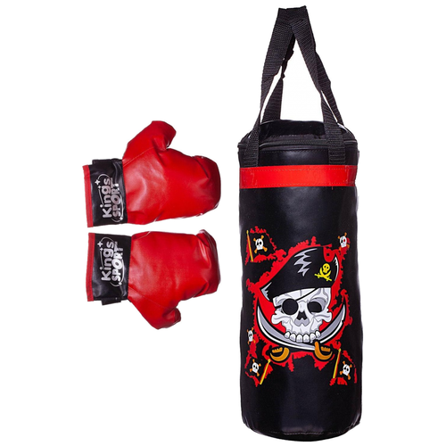 Набор для бокса Junfa toys Пират, черный/красный детский боксерский набор со стойкой и перчатками boxing высота 105 см