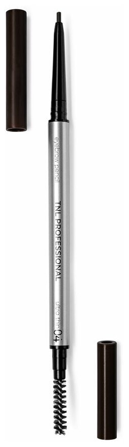 TNL Professional ультратонкий карандаш для бровей Ultra thin, оттенок №04 dark grey brown