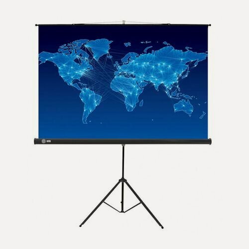 Изображение товара Экран Cactus Triscreen CS-PST-150x150, 150х150 см, 1:1, напольный черный