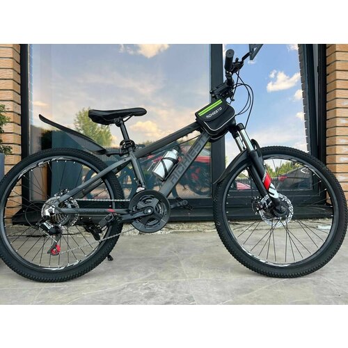 Велосипед RICHIESTO 24 Алюминиевая рама Горный Для детей и подростков Спортивный Универсальный Подростковый серый 1992000₽