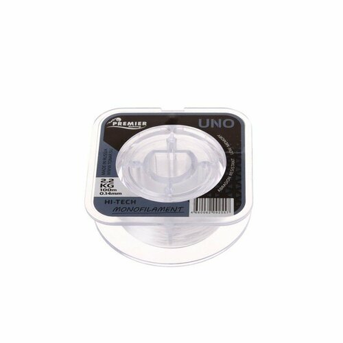 леска premier uno 0 25mm 100m clear nylon pr u c 025 100 Леска Preмier Fishing UNO, диаметр 0.14 мм, тест 2.2 кг, 100 м, прозрачная