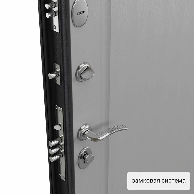 Дверь входная Torex для квартиры металлическая Flat-S 860х2050 правый, тепло-шумоизоляция антикоррозийная защита, замки 4-го и 2-го класса,серый/белый - фотография № 6