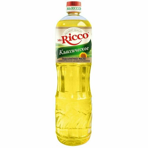 MR.RICCO масло подсолнечное рафинированное , 1 литр *5 шт.