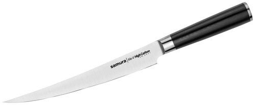 Нож для тонкой нарезки мяса, рыбы, суши, колбасы (слайсер) кухонный Samura Mo-V 220мм SM-0047