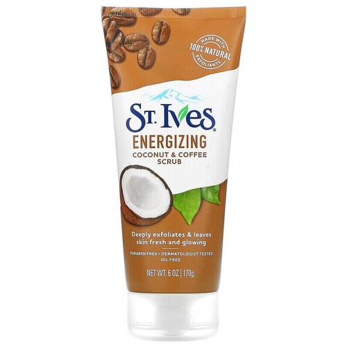 St. Ives Energizing Бодрящий скраб с кокосом и кофе, 170 гр