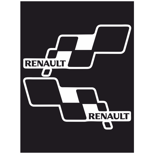 фото Наклейка на авто "renault флаг 2шт" 20х9 см. наклейки за копейки