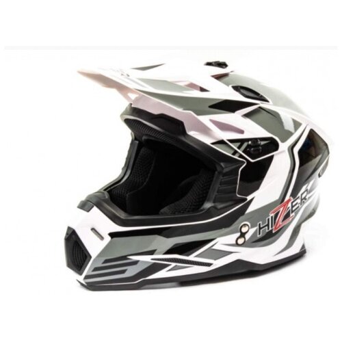 PitBikeClub Шлем мото кроссовый HIZER J6801 (M) #4 white/gray