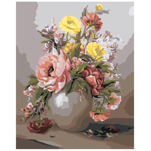 Живопись по номерам картина по номерам Z-AB578, 40 x 50 см цветы в вазе абстракция раскраска картина по номерам на холсте