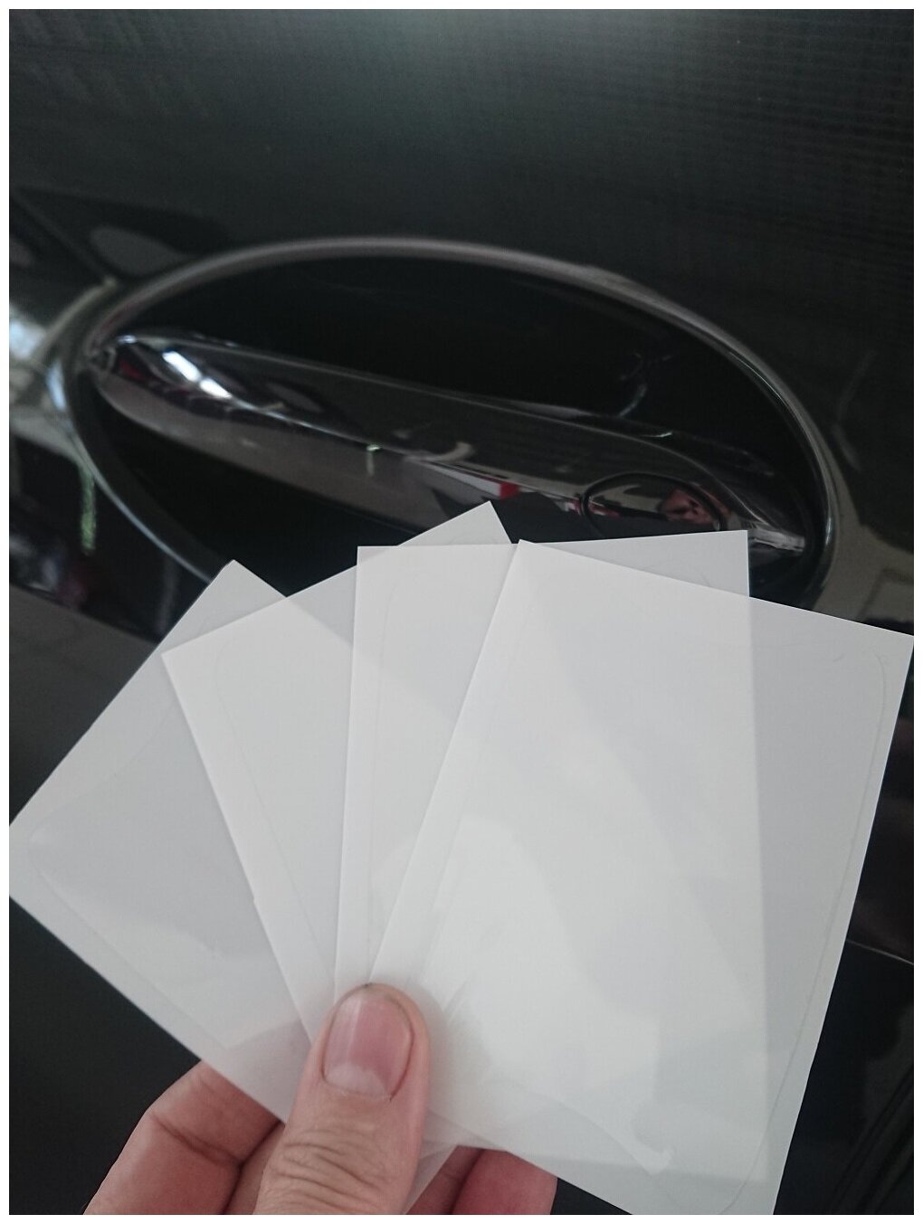 Защитная полиуретановая прозрачная пленка для авто под ручки дверей комплект 4 