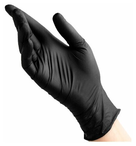Перчатки нитриловые смотровые 50 пар (100 шт.), размер M (средний), черные, BENOVY Nitrile MultiColor - фотография № 4