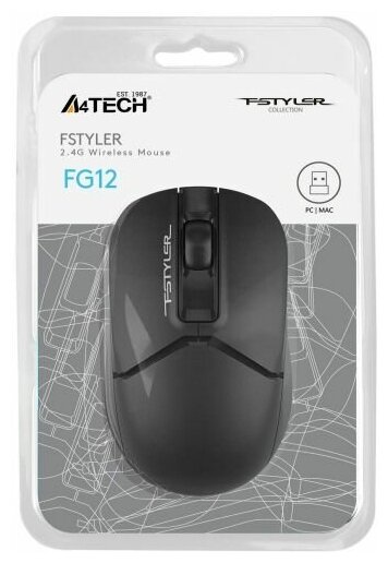 Мышь A4TECH Fstyler FG12 черный оптическая 1454090