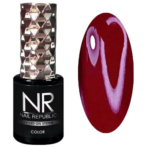 Nail Republic гель-лак для ногтей Color, 10 мл, 10 г, 201 темно-красный nail republic гель лак для ногтей color 10 мл 10 г 206 рубиново красный