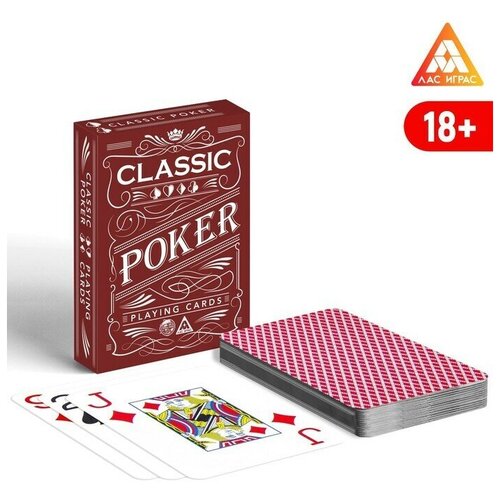 игральные карты лас играс poker classic 54 карты пластик Игральные карты «Poker classic», 54 карты, пластик, 18+