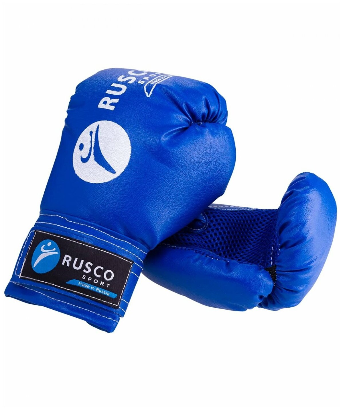 Набор для бокса Rusco, 6oz, к/з, черный/синий;