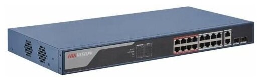 Коммутатор HIKVISION DS-3E1318P-SI L2 Смарт-управляемый 16 10100M RJ45 PoE-порт 2 Gigabit combo порт 8023afat бюджет PoE 230W